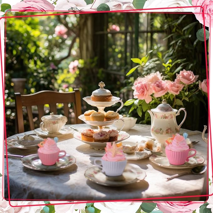 Vesici 24 Pcs Silicone Teacup Cupcake Molds Muffin Cups - Image 6