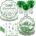 168Pcs Camp Bachelorette Party Decorations Serves 24 | Scalloped Mountain Camp by Greencian
