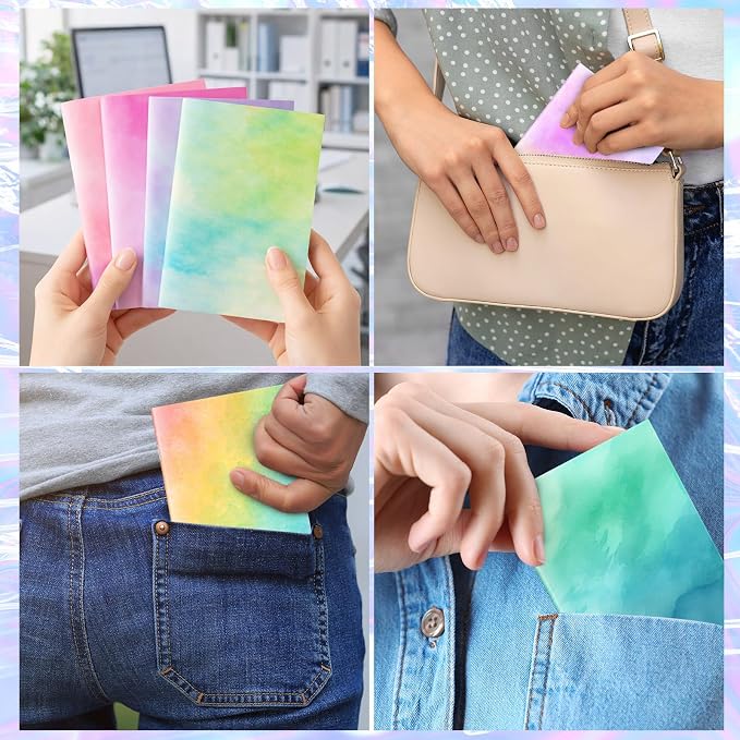 Tenceur 100 Pcs Mini Tie Dye Notebooks Pocket Notepads Bulk Tie Dye Small Memo - Image 4