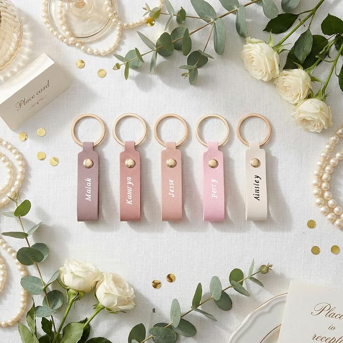 Wavyknot 100 Pcs PU Leather Keychain Blanks Bulk Laser Engraving Blanks - Image 7