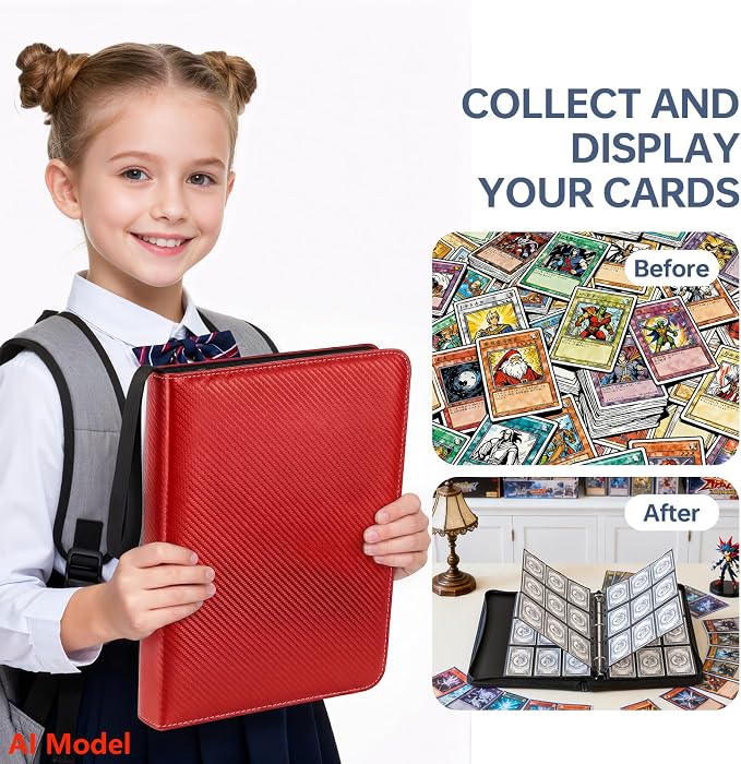 9 Pocket Card Binder, Premium Zip Trading Top Loader Binder, 720 Double Sided - Image 6