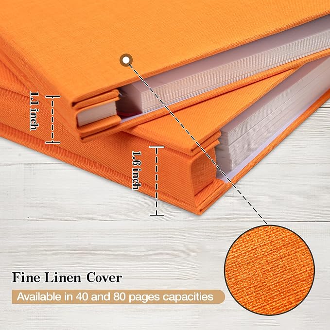 potricher Large Photo Album Self Adhesive 4x6 5x7 8x10 Pictures Linen Cover 80 - Image 5