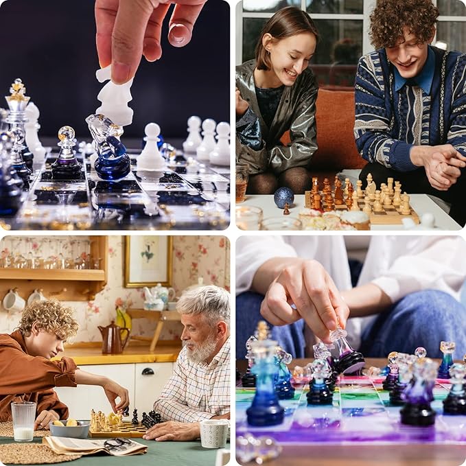 LET'S RESIN Chess Molds for Resin Casting, Upgraded Resin Chess Set Mold - Image 6