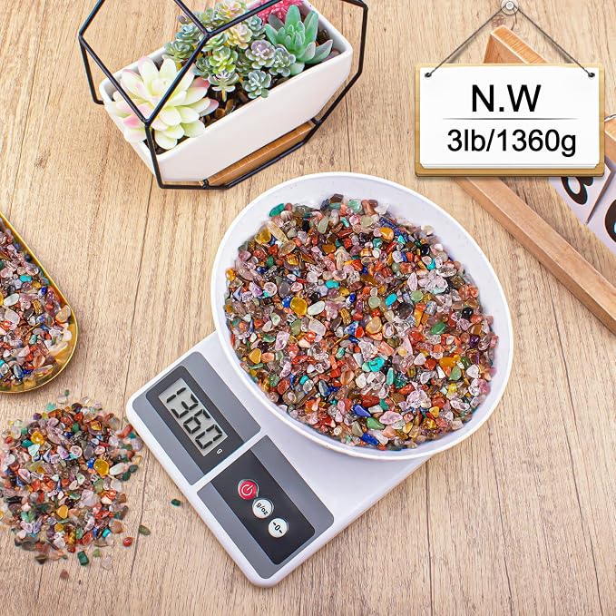 3 Lb Crystal Chips Bulk Tumbled Crushed Quartz Stones, 7 Chakra Crystal Quartz - Image 9