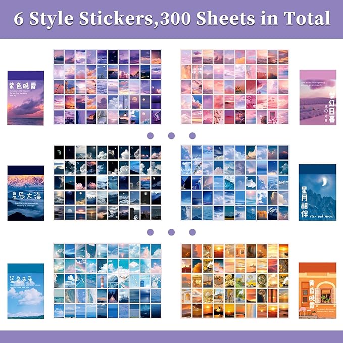 600 Pieces Washi Sticker Set, 12 Set Scrapbooking Diary Planner Album Diary - Image 3