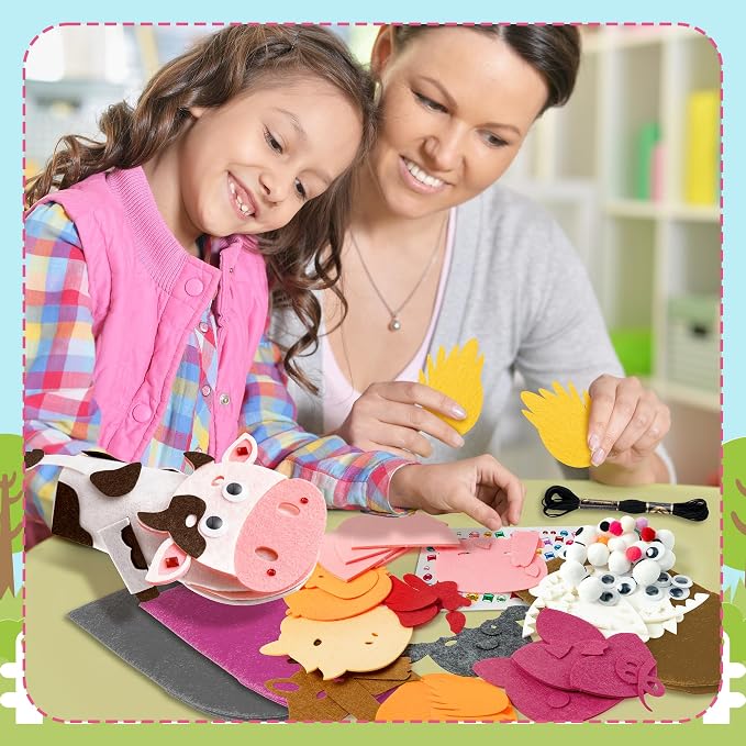 WATINC 6Pcs Hand Puppet Making Kit, Art Craft Felt Sock Puppet Toys, Creative - Image 4