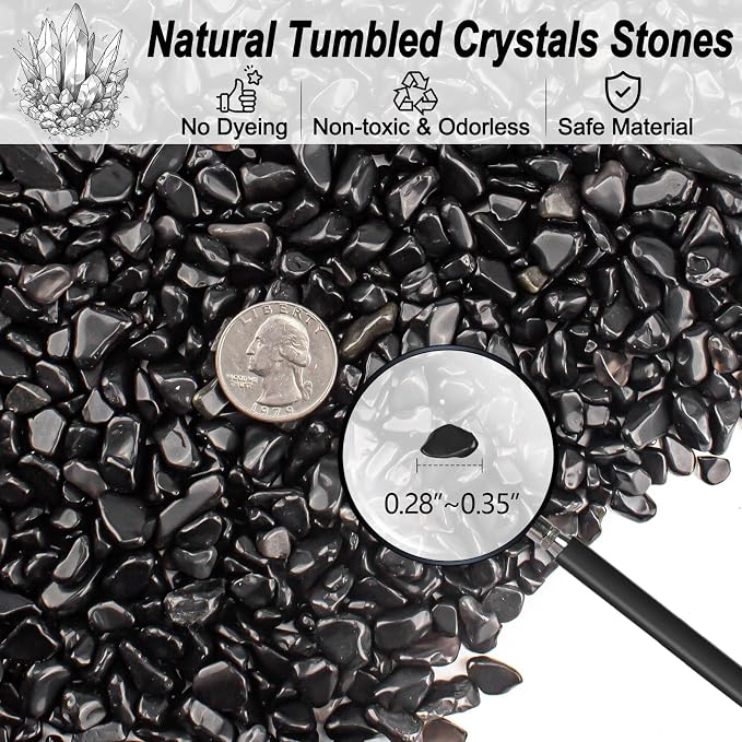 0.5 Lb/230g Black Aquarium Gravel Rocks Fish Tank Marbles Pebbles Small - Image 2