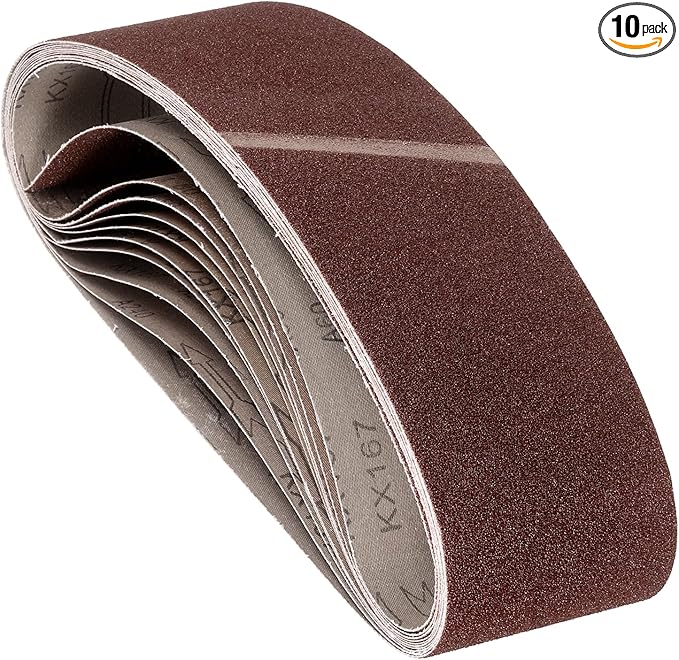10 Pcs Sanding Belts 4 x 36 Inch 60 Grit Aluminum Oxide Abrasive Sandpaper for Belt Sander Metal Grinding Wood Working Weld Rust Removal