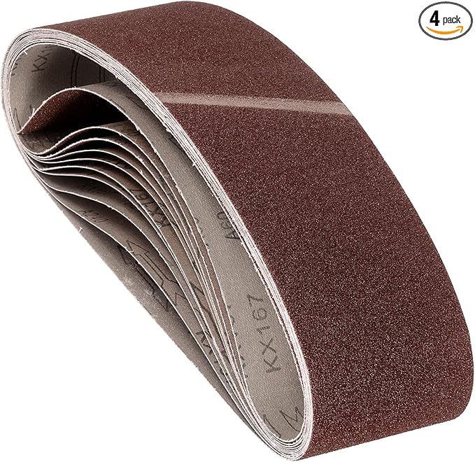 4 Pcs Sanding Belts 4 x 36 Inch 60 Grit Aluminum Oxide Abrasive Sandpaper for Belt Sander Metal Grinding Wood Working Weld Rust Removal