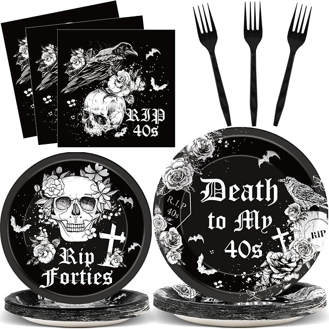 Qyeahkj 100 Pcs 50th Birthday Plates and Napkins Party Supplies Death To My by Qyeahkj