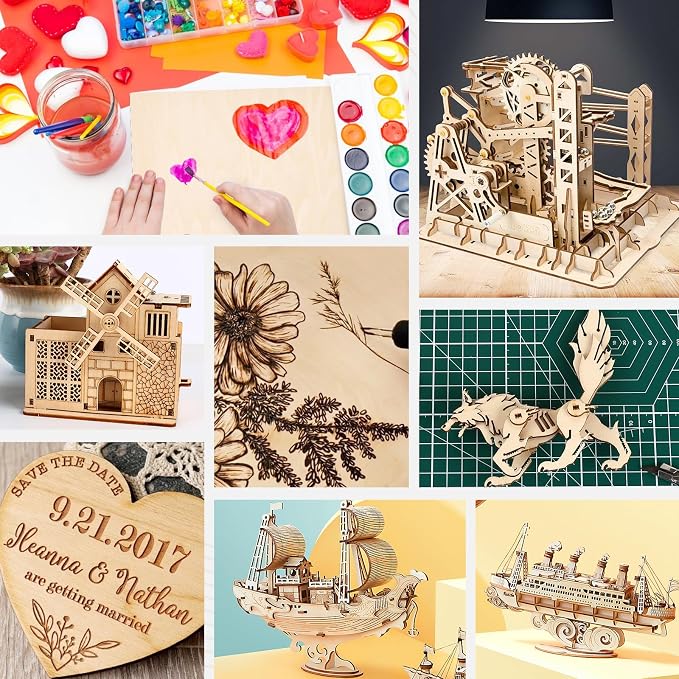 20 Pack Basswood Sheets for Crafts, Wood Burning, Architectural Models - Image 7