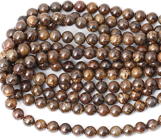 35PCS 10mm Natural Bronzite Gemstone Round Loose Beads - Image 3