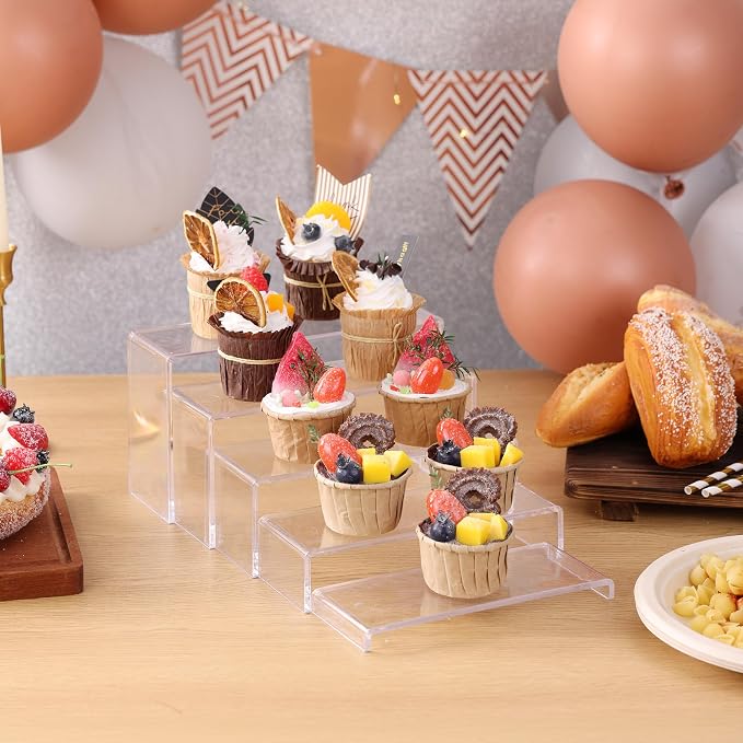 ANDGOO 10 Pack Acrylic Display Risers, 2 Set Perfume Stand Organizer, Display - Image 2