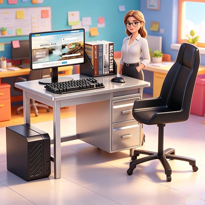 1:12 Scale Dollhouse Furniture, Miniature Office Furniture Set, 80+ Pcs - Image 4