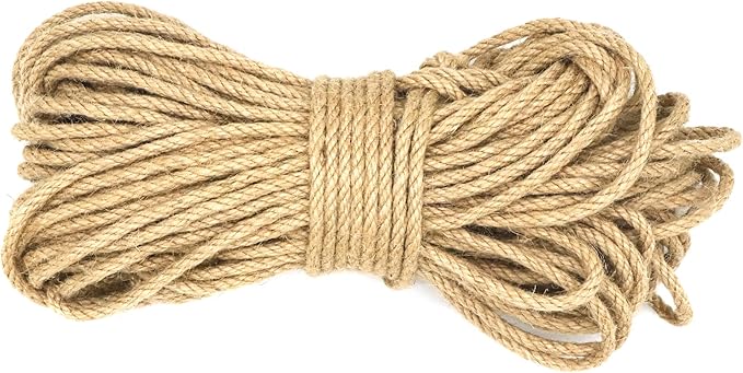 6mm x 300 Feet Natural Jute Rope, Twine for Gardening Tomato Climbing Plant Tie Floristry Crafts Gift Wrapping Packing Decor