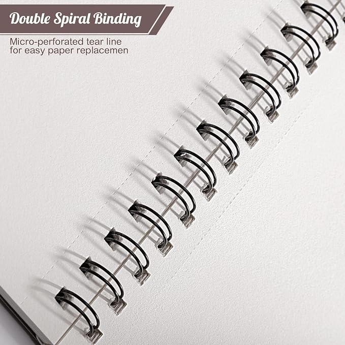 3 Pack Sketch Book 8.5×11 inch, Spiral Bound Sketch Pad 50 Sheets, Acid-Free - Image 4