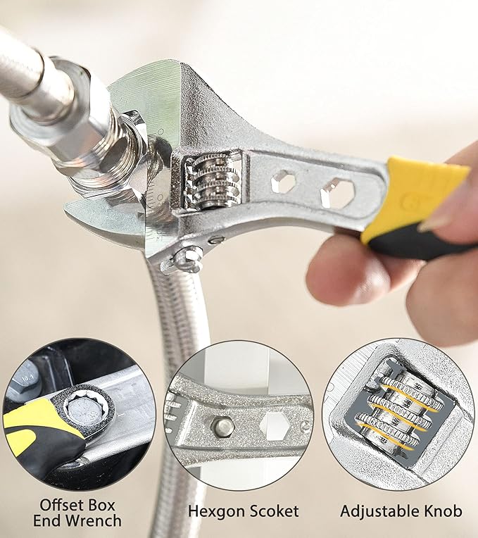 DOWELL Pliers Set - 8pcs, 10/8/6-inch Pliers & Wrench, Hammer, Tool Pouch