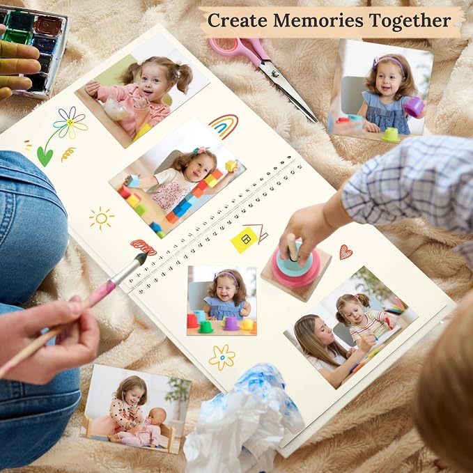 Scrapbook 10x10 Inch DIY Scrapbook Album Hardcover Kraft Paper 100 pages/50 - Image 6