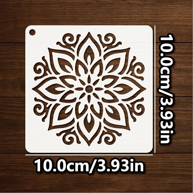 Stencils 4in 50pcs Craft Paint Template Reusable Plastic Templates Mandala - Image 2