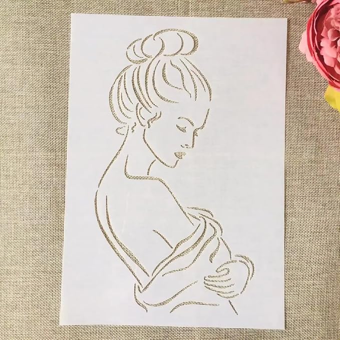 TIAMECH A4 Reusable Woman Profile View Stencil - Image 5