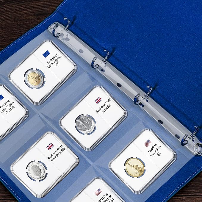 Coin Collecting Pages 5 Sheets 6 Pockets Standard 9Hole Coin Pocket Inserts - Image 6
