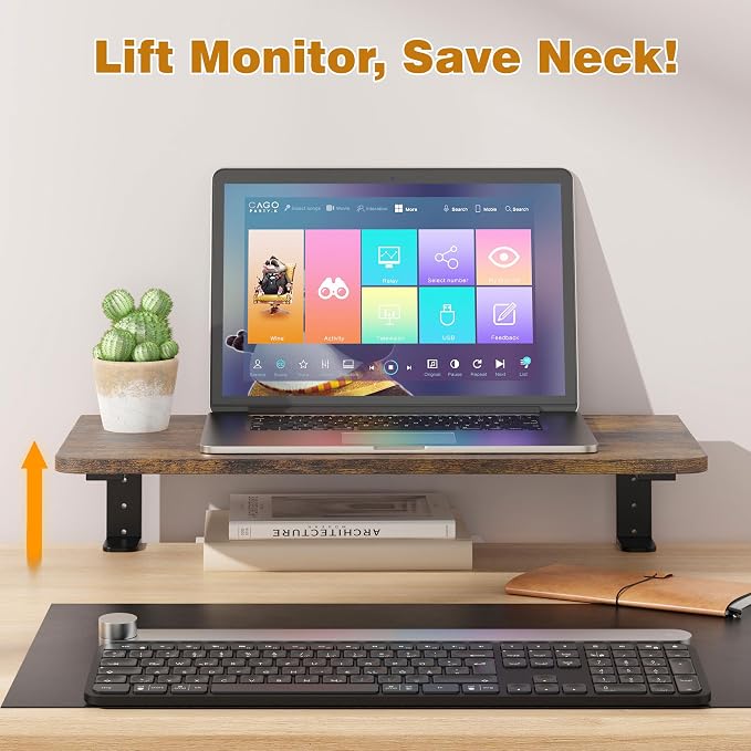 Desk Extender, 22-inch Clamp-On Desk Shelf, Height-Adjustable Desktop Shelf - Image 3