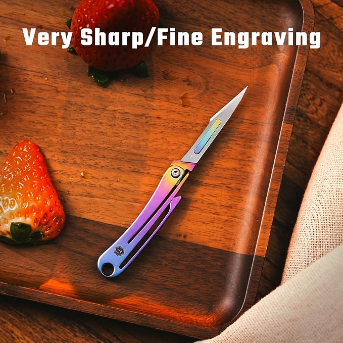 KeyUnity KK07 Rainbow Precision Craft Utility Blade Titanium Handle Mini - Image 6