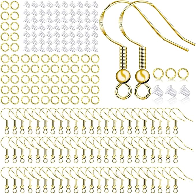 Hypoallergenic Earring Hooks 500 PCS/75 Pairs, Earring Making kit | Nickel free by OfficeArtCraftsProducts