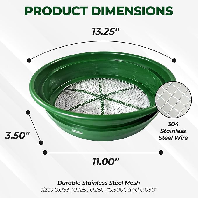 SE 13.25 Inch Wide Stackable Classifier Gold Prospecting Pan Set - Image 4