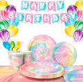Tie Dye Birthday Party Supplies, 16 Guests Tie Dye Party Tableware Set Colorful by Unknown