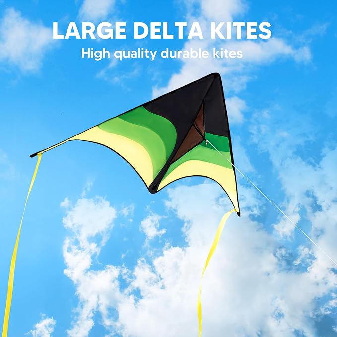 SYNCFUN Large Delta Kite Gradient Green– Easy to Fly - Image 7