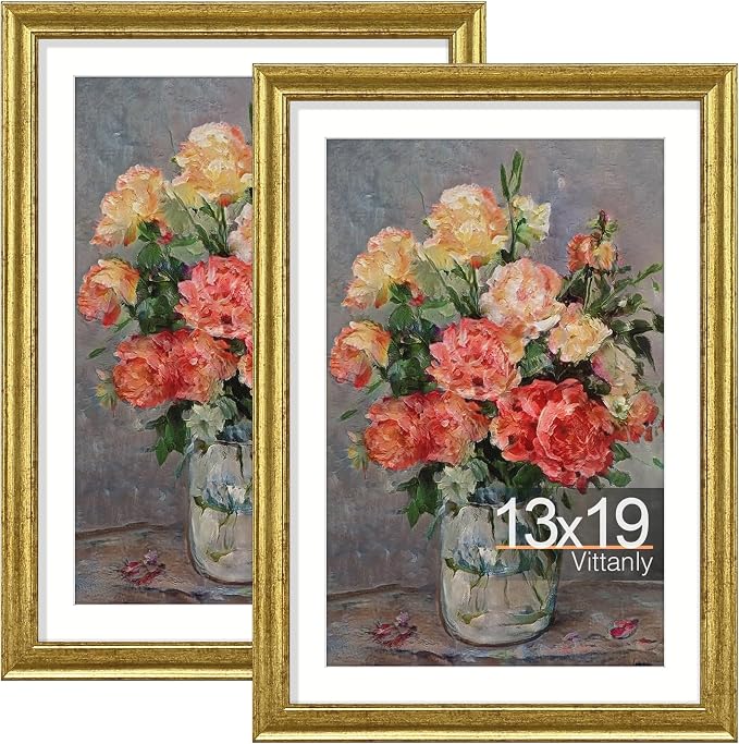 Vittanly 13x19 Poster Frames Set of 2, Ornate Vintage Photo Frame by Vittanly