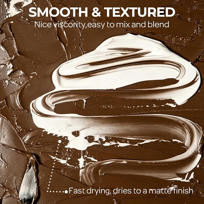 Nicpro Burnt Umber Large Acrylic Paint, Rich Pigments, Non Toxic Craft Paint - Image 4