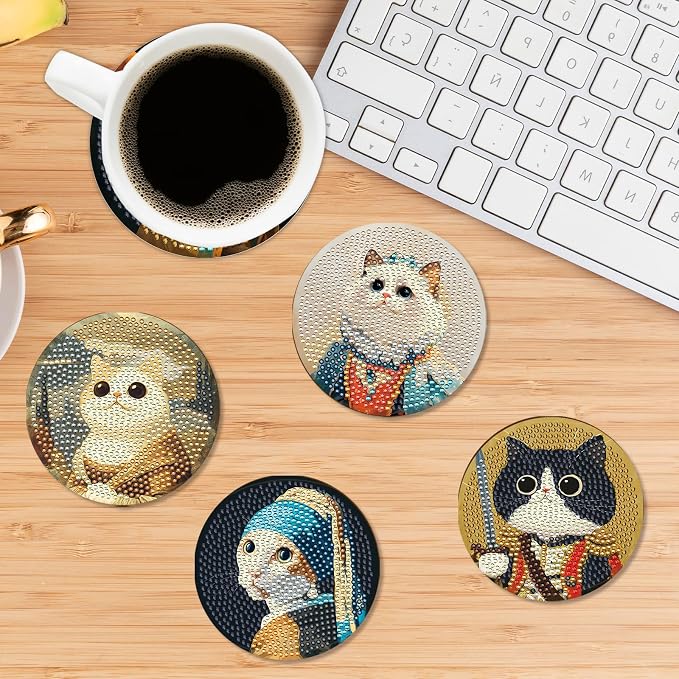 Sitsink Funny Cat Diamond Art Coasters - Image 4