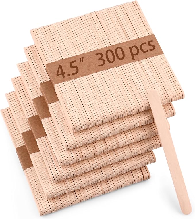 Sakolla 300 Pcs 4.5″ Length Popsicle Wooden Sticks | Food Grade Natural Birch by Sakolla