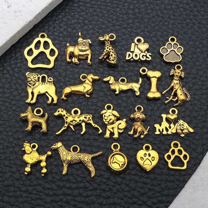 WOCRAFT 60pcs Antique Gold Dogs Charms - Image 5