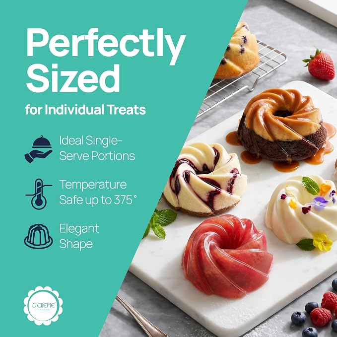 O'CREME Bakeable Plastic Mini Swirl Cake Pan, Baking Pan - Image 4