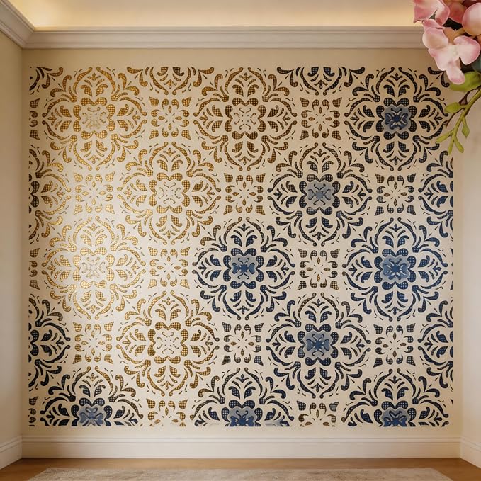 TIAMECH A4 Reusable Damask Frame Stencil - Image 4