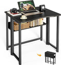 Huuger Folding Desk with Storage Shelf, 23.6 Inch Foldable Computer Table by Huuger