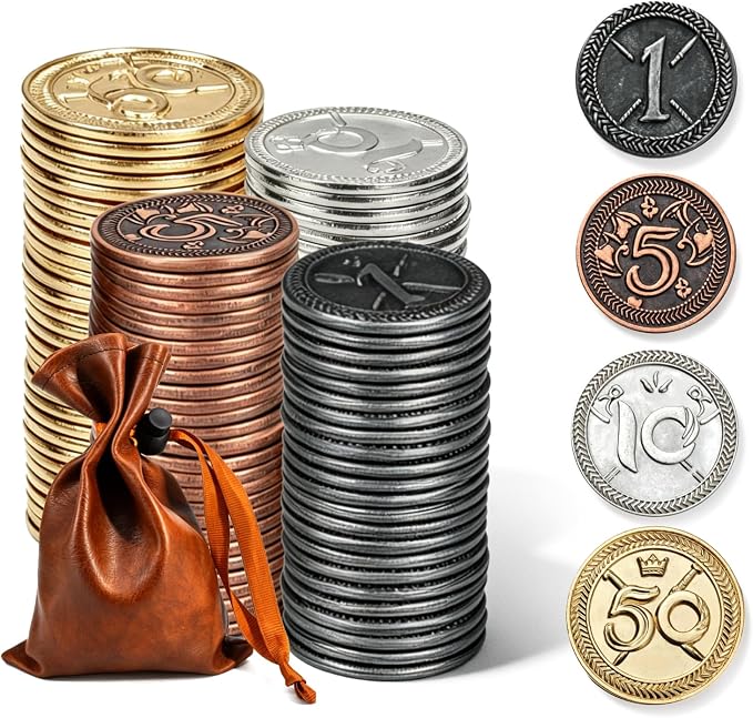 Metal Coin Set with Leather Organizer - Image 2