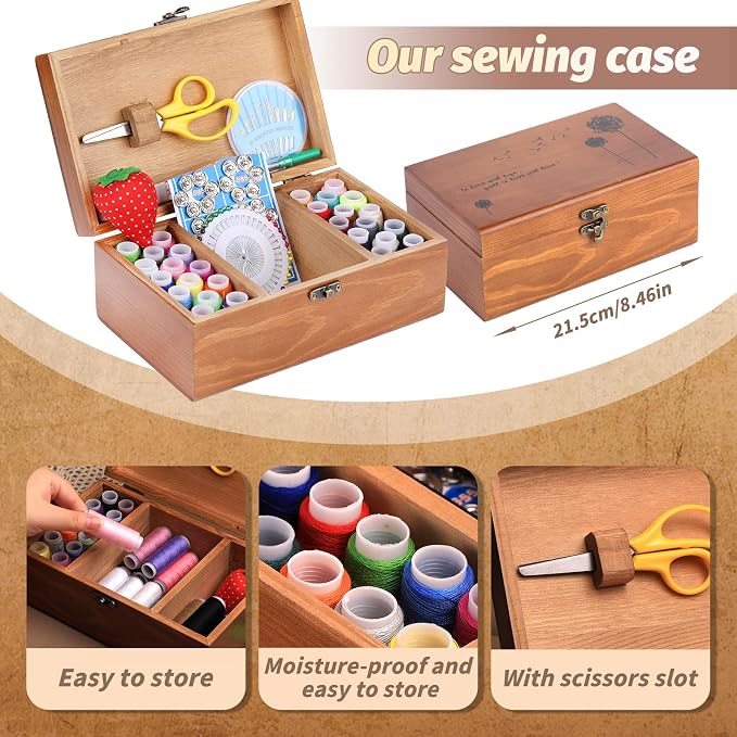 Basic Sewing Kit 196 Pcs Sewing Accessories and Supplies Sewing Repair Kits - Image 3