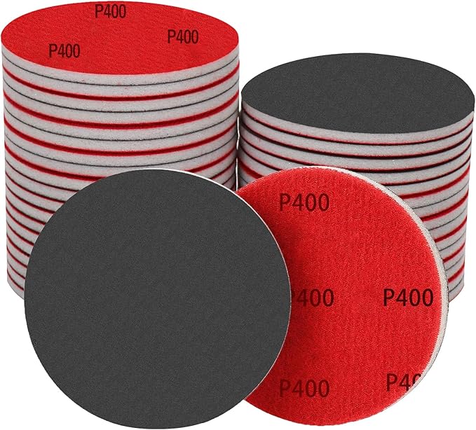 16Pcs 5 Inch Sanding Sponge Disc Hook and Loop 400 Grit Wet Dry Sanding Pads, Drywall Sandpaper Blocks for Wooden Drywall Sheetrock and Metal Glazing