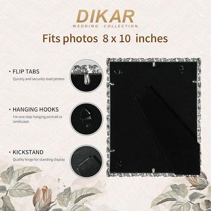 DIKAR 8x10 Picture Frame with White Pearls as Wedding gifts, Wedding Picture - Image 5