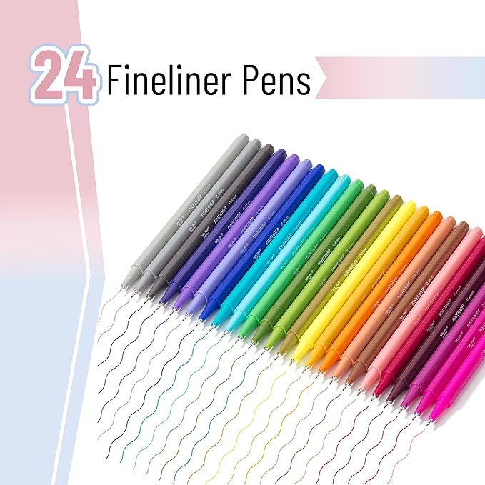 Mr. Pen- Colored Fineliner Pens, 24 Pack, 0.4mm Tip | Ergonomic Triangular - Image 2