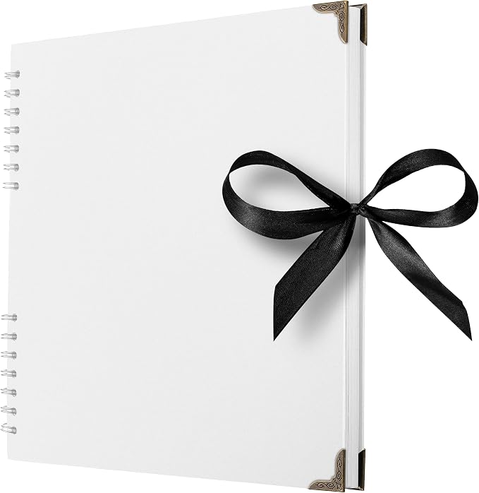 Bstorify 10 x 10 Inches Scrapbook Album 70 Pages White Thick Kraft Paper Corner by Bstorify