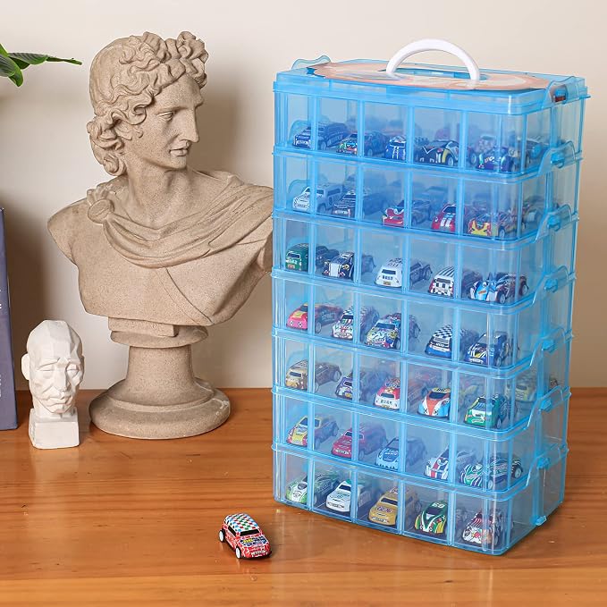 Sooyee 7 Layers Stackable Storage Container, 70 Adjustable Compartments - Image 2