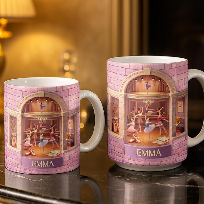 Personalized Ballerina Mug, Custom Name Dance Gift - Image 3