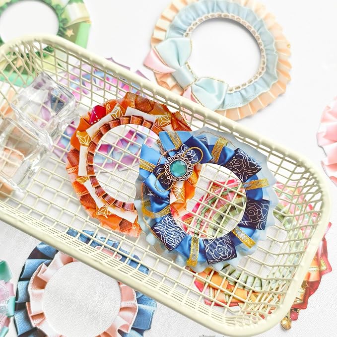 100 Pcs Fabric Aesthetic Scrapbook Stickers, Vintage Ribbon & Lace Style - Image 7