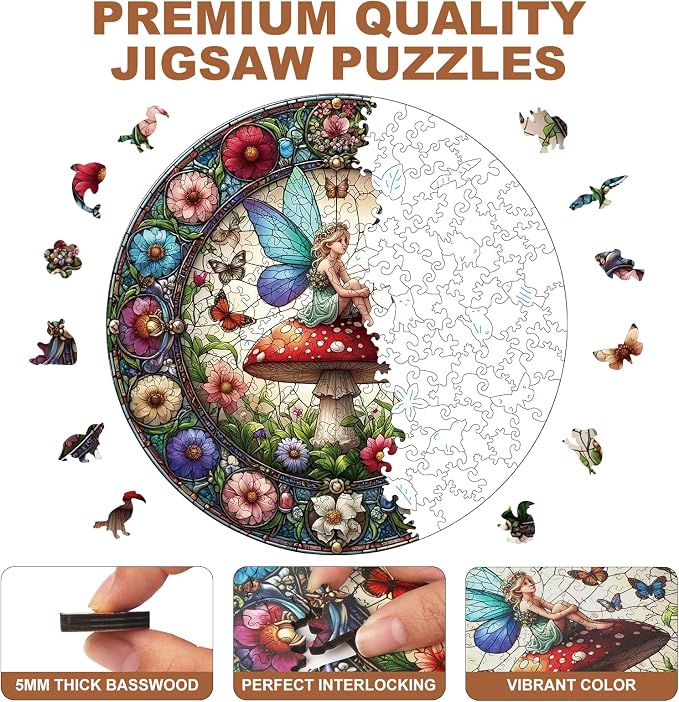 200 Pieces Fairy Wooden Puzzles - Image 3