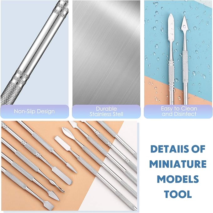 Honoson 5 Pcs Miniature Sculpting Tools Set Mini Stainless Steel Double-Headed - Image 3